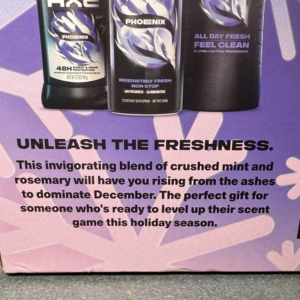 NEW! Axe Phoenix Men's Body Care 3 Piece Set Body Wash, Deodorant, Spray